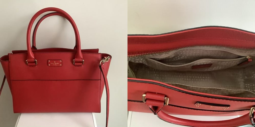 New Kate Spade red purse 14.5 in. wide, 9 in tall