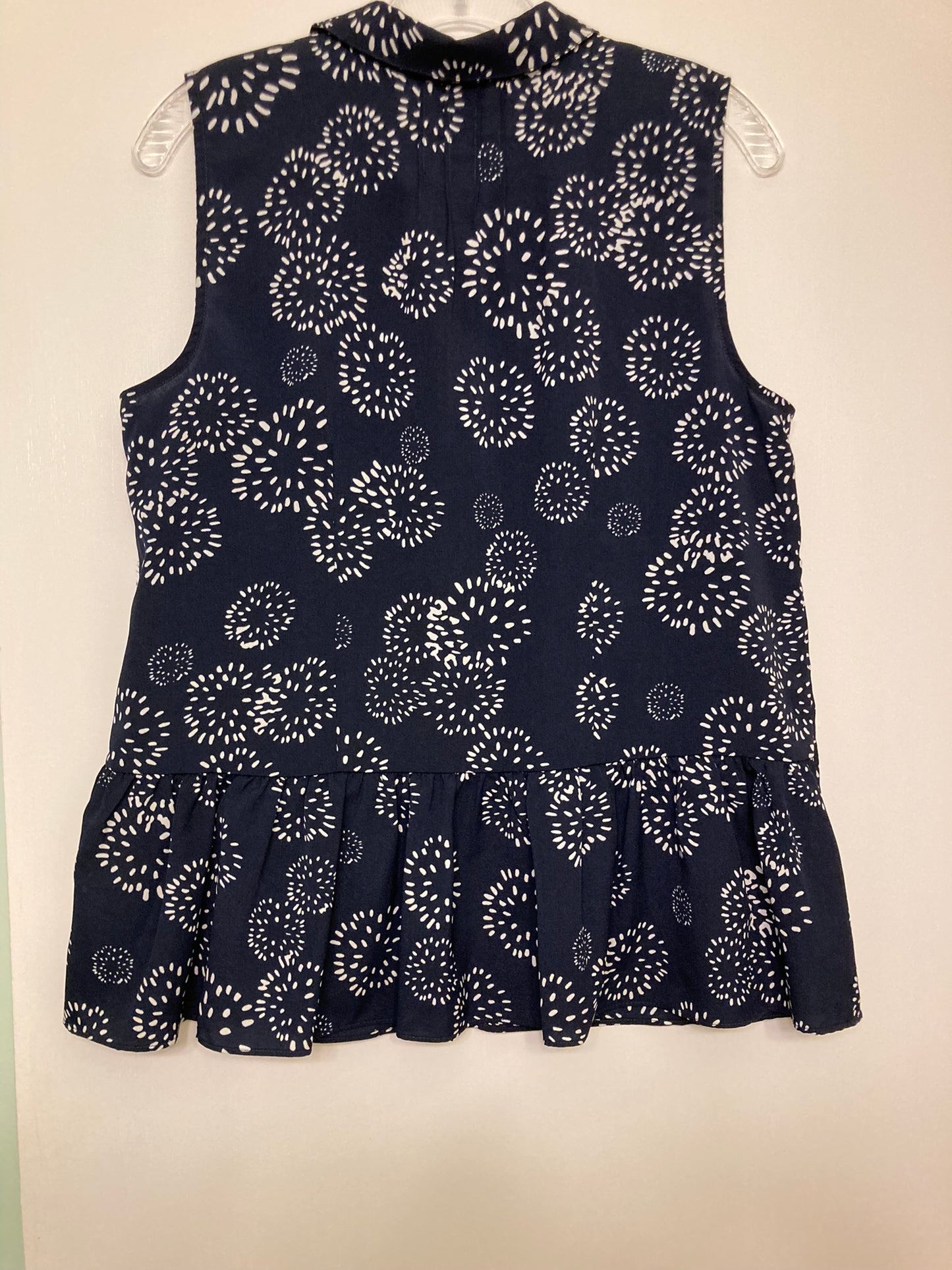 Cabi navy and white Sleeveless button down - size Medium