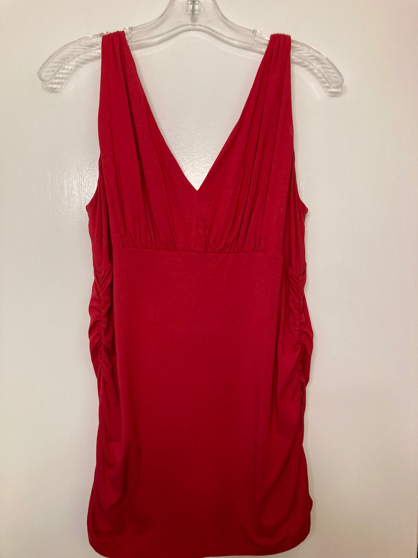 Cabi Red Tank Side ruching - size Large