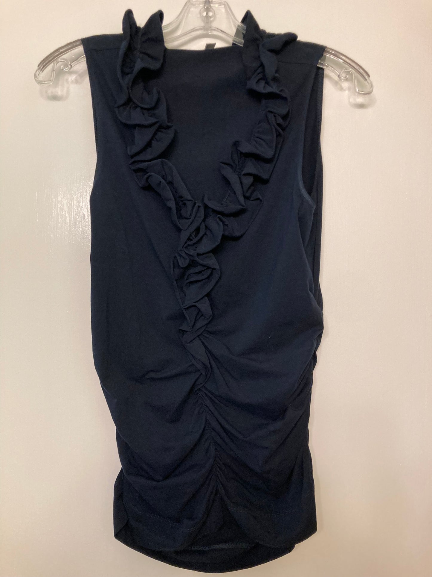 Cabi Navy ruffle tank - size Medium