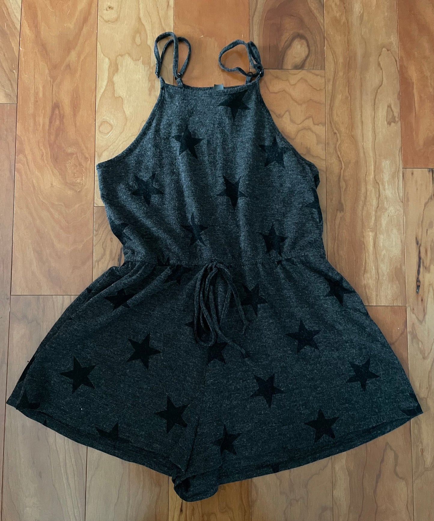 Dark grey romper With black stars - size Medium