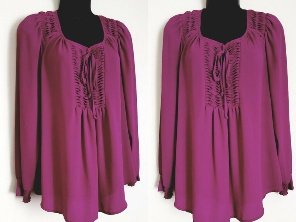 ALFANI Peasant Blouse Purple - size 6