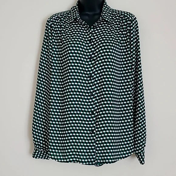 H&M Blouse Black/Green - size 6