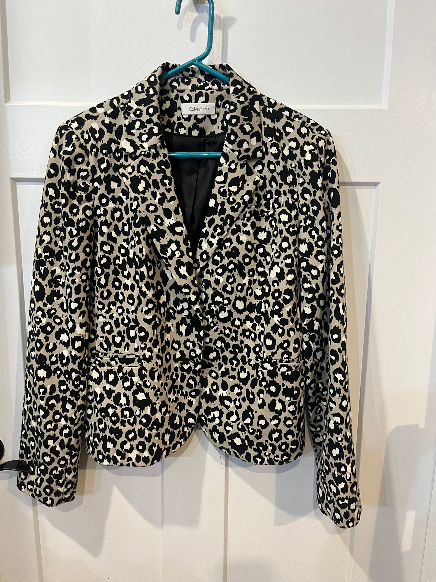 Calvin Klein Cheetah blazer - size 12