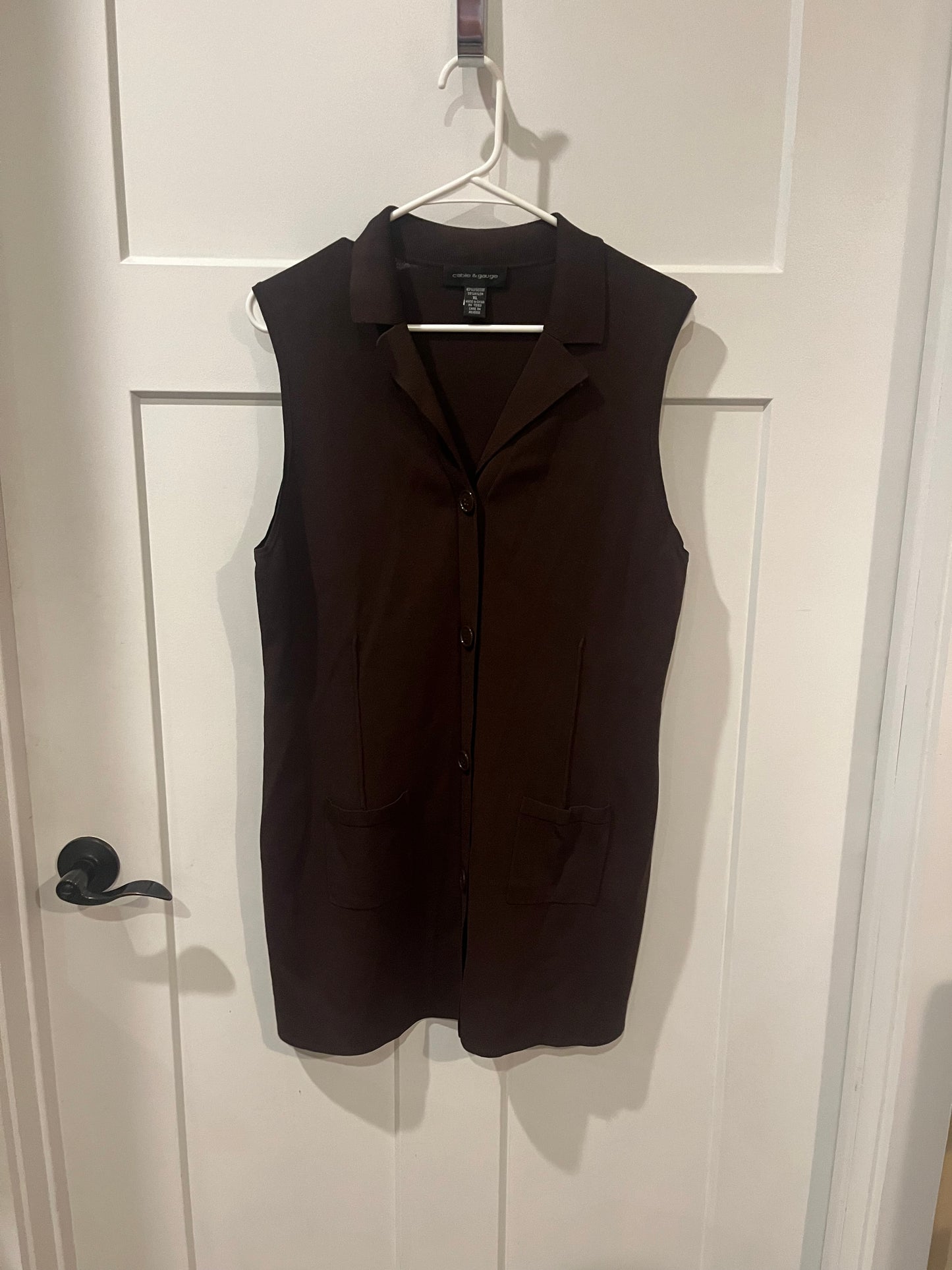 cable & gauge brown button up cardigan - size X-Large