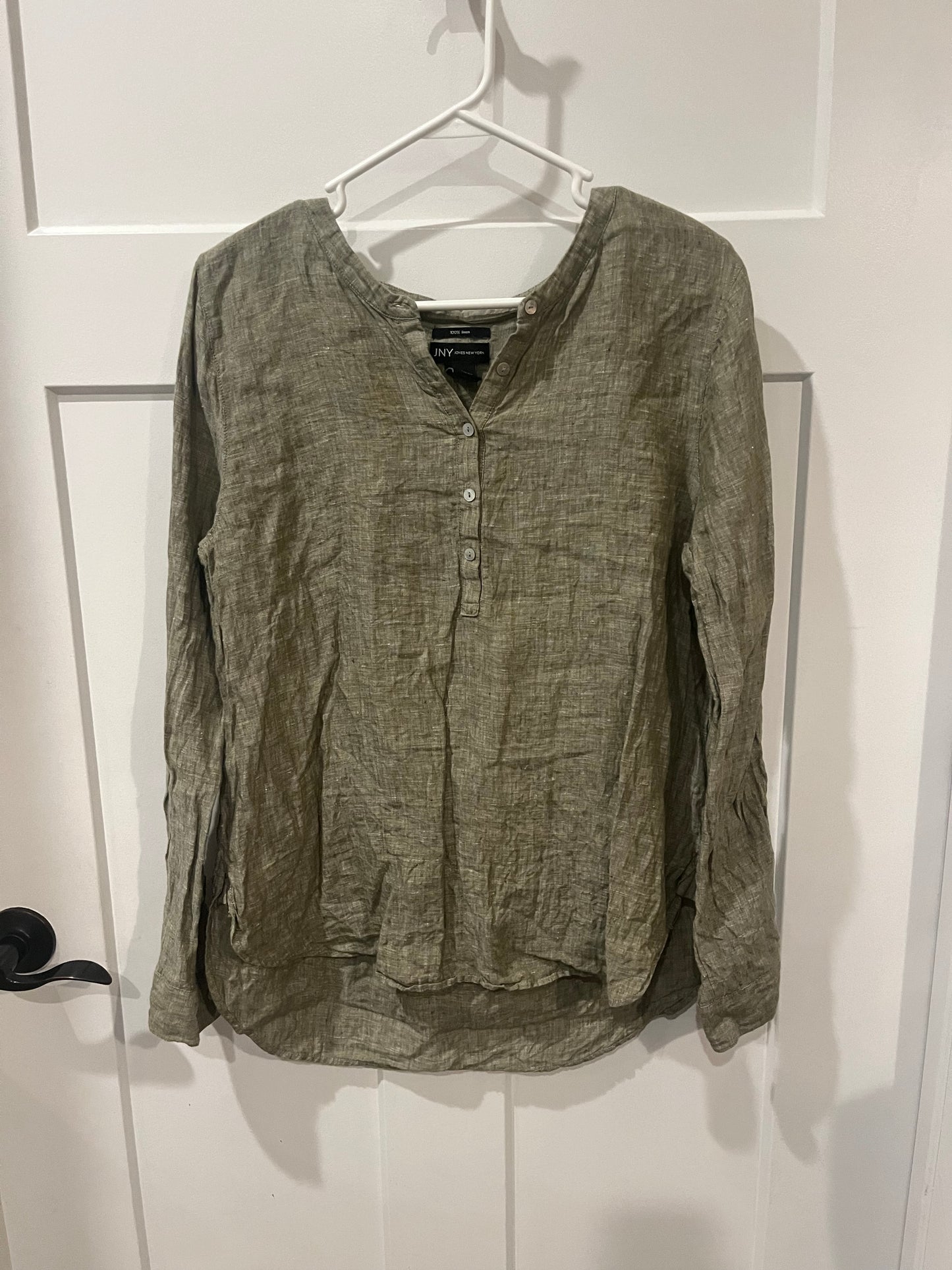 JNY olive green linen - size Large