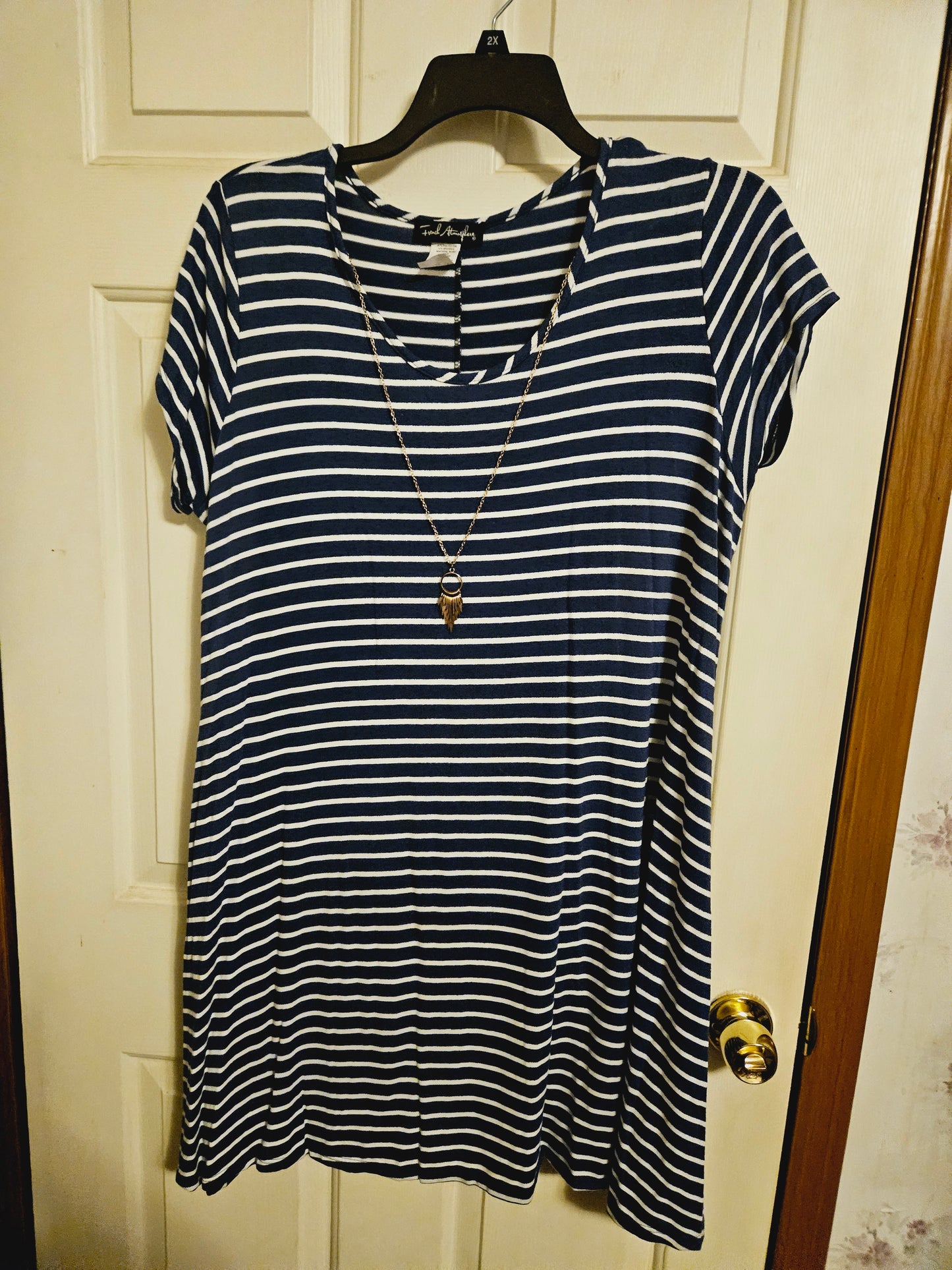 French Atmosphere Dress Blue & White - size XX-Large