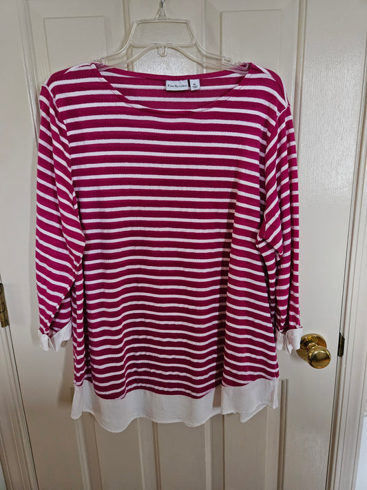 Kim Rogers Magenta/white stripe - size X-Large