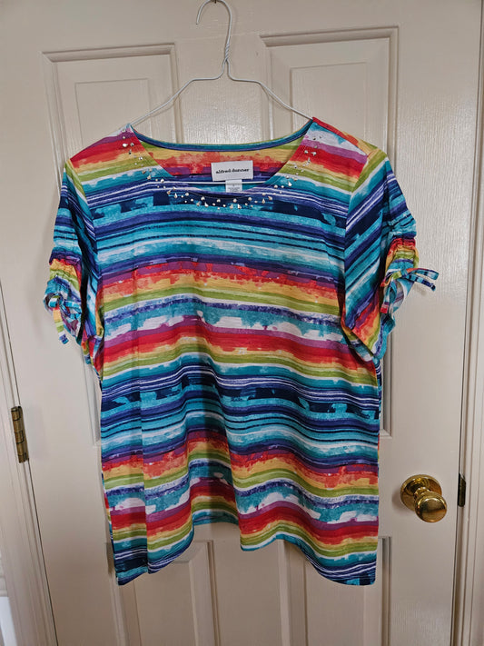 Alfred Dunner Bright striped shirt - size Large