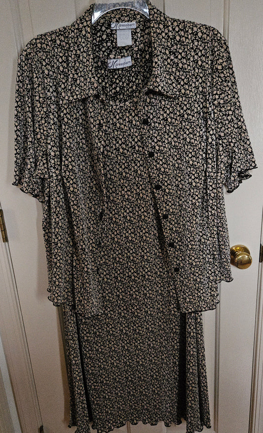 Dress Barn Black/beige 2-pc. dress - size 20
