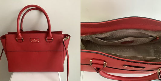 New Kate Spade red purse 14.5 in. wide, 9 in tall