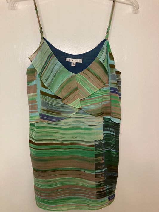 Cabi green and tan Tank, adjustable straps - size Medium