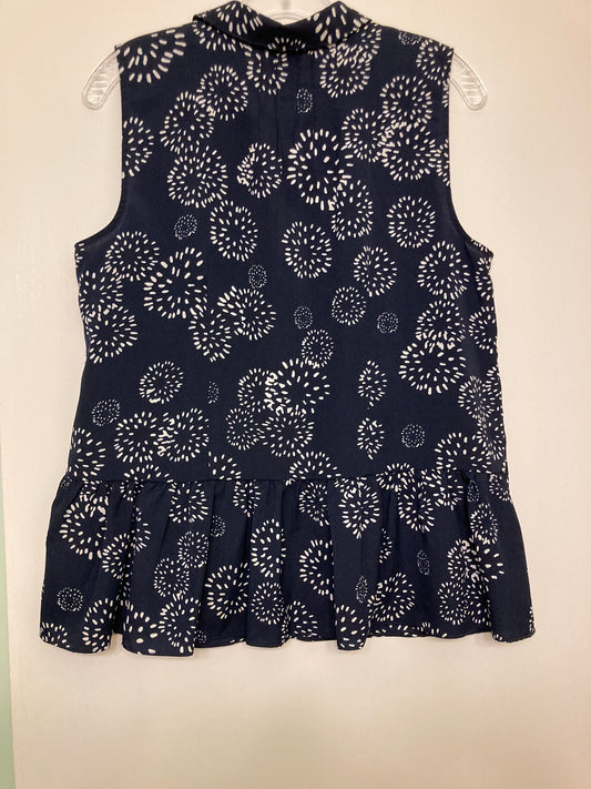 Cabi navy and white Sleeveless button down - size Medium
