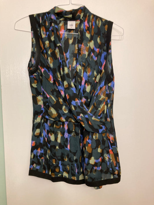 Cabi sleeveless top Black and multicolored - size Medium
