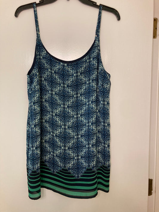Cabi navy and green tank Adjustable straps - size Medium