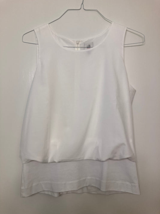 Cabi white tank Zipper back, cotton - size Medium