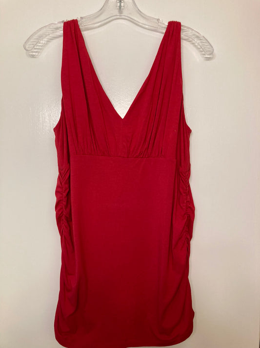 Cabi Red Tank Side ruching - size Large