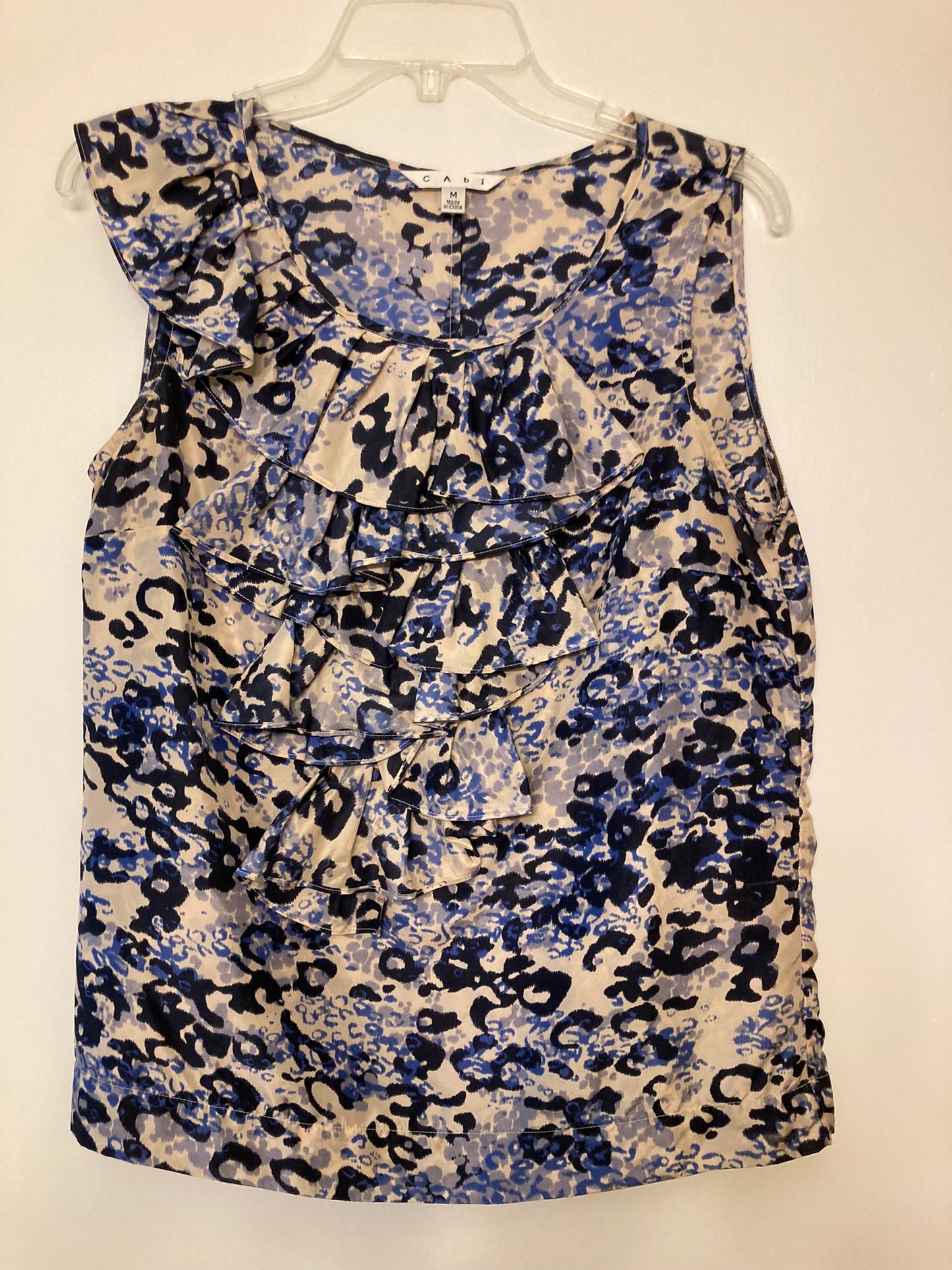 Cabi sleeveless blouse Blue and cream - size 8