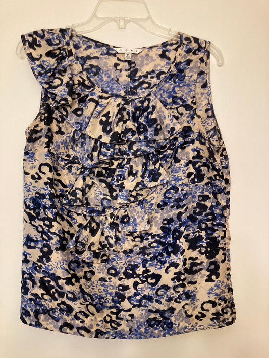 Cabi sleeveless blouse Blue and cream - size 8