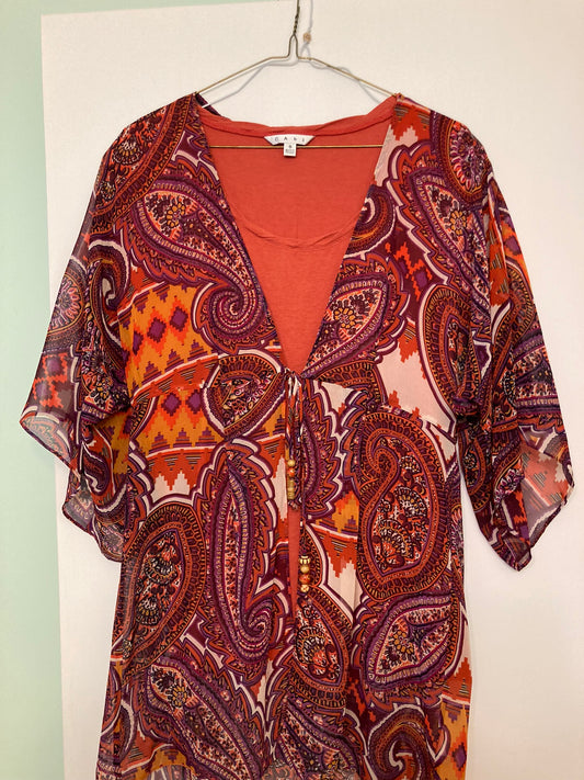 Cabi Tunic Purple and orange - size Small
