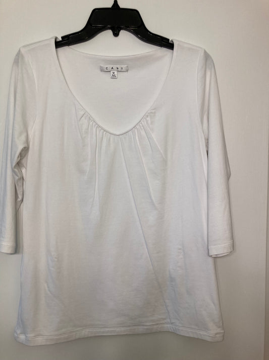 Cabi white 3/4 sleeve Cotten top - size Medium