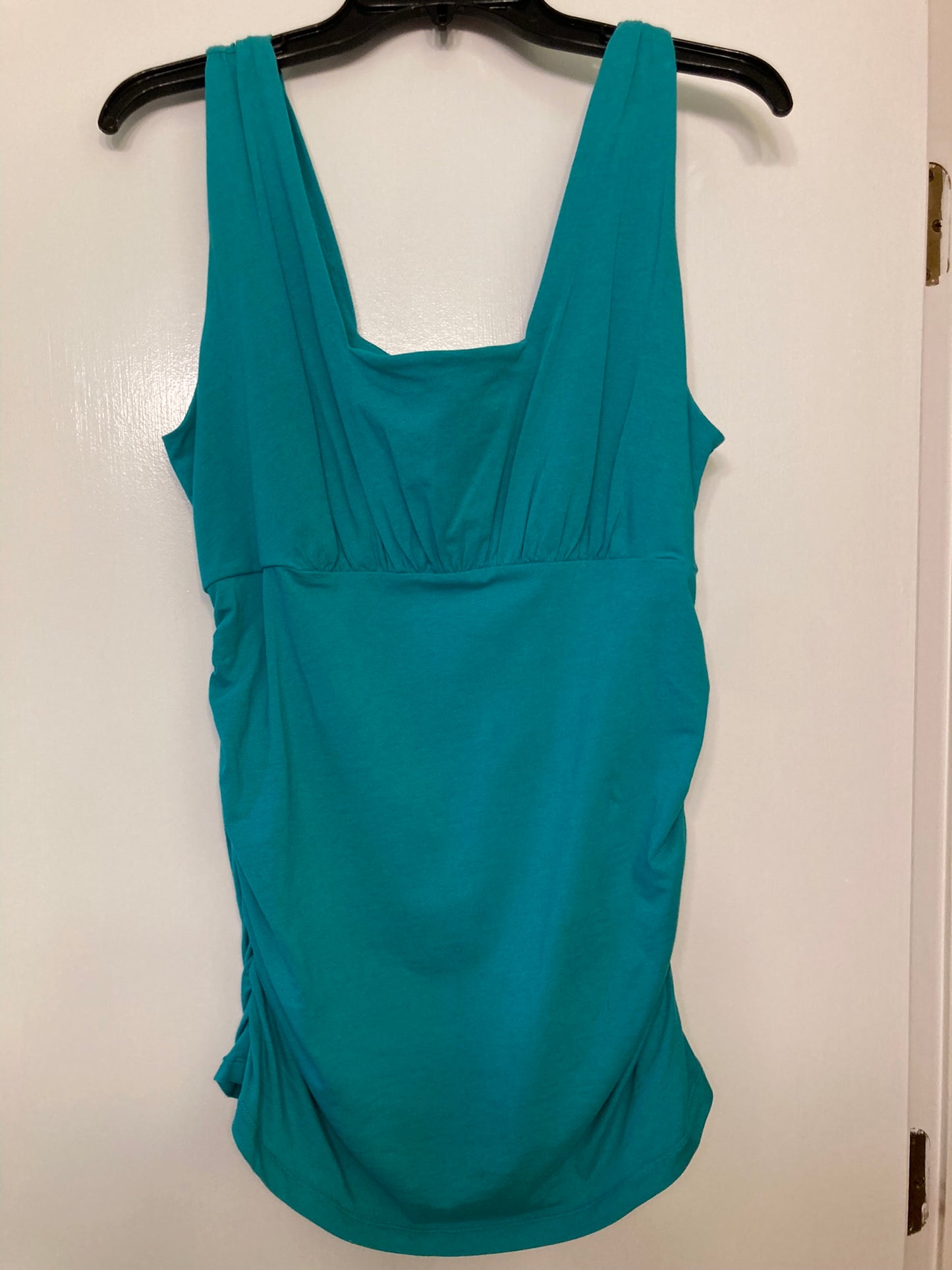 Cabi Teal tank Side ruching - size Large