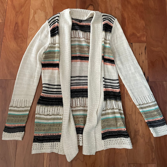 Cardigan Multi colored stripes - size Medium