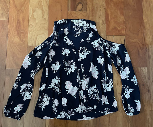 Navy long sleeve Open Shoulder - size Medium