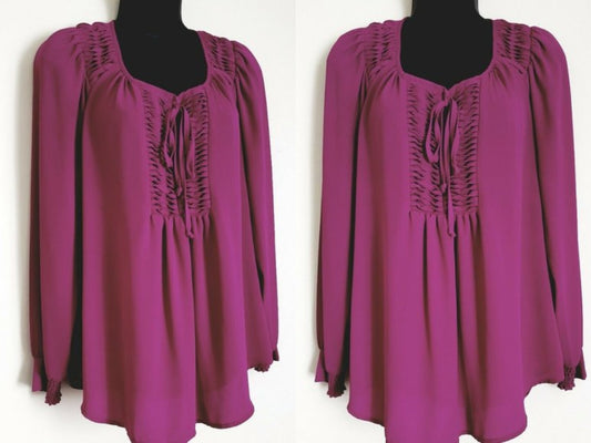 ALFANI Peasant Blouse Purple - size 6
