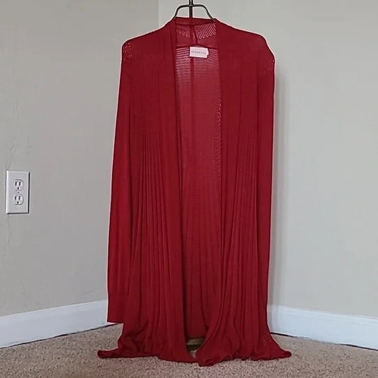 Red Tunic Sweater Size M Cardigan - size Medium
