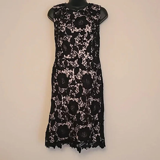 Black Lace Sheath Dress  - size Large