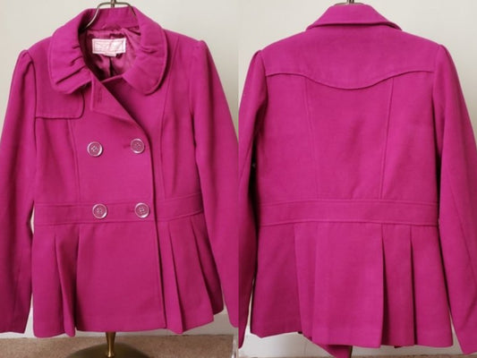 NEW Magenta Pea Coat  - size Large