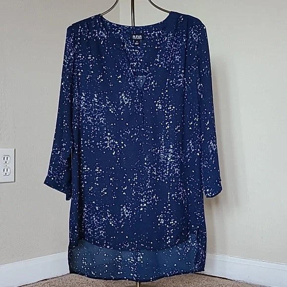 ANA Blouse Blue & White  - size Small
