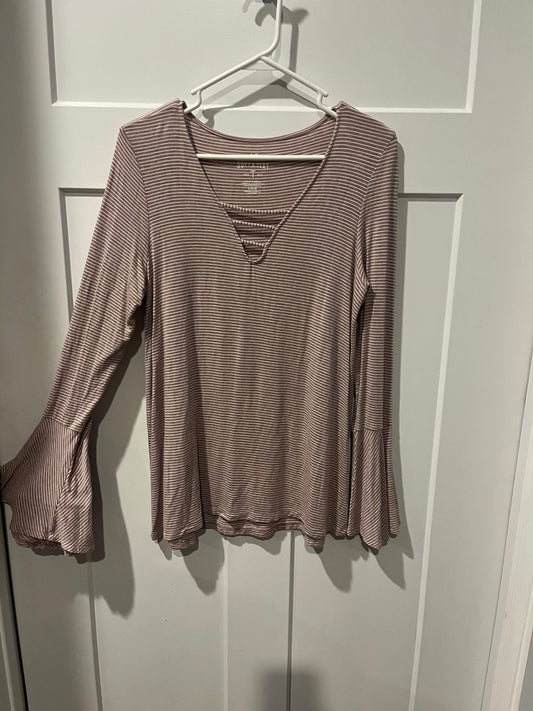 American Eagle pink and white striped - size Large