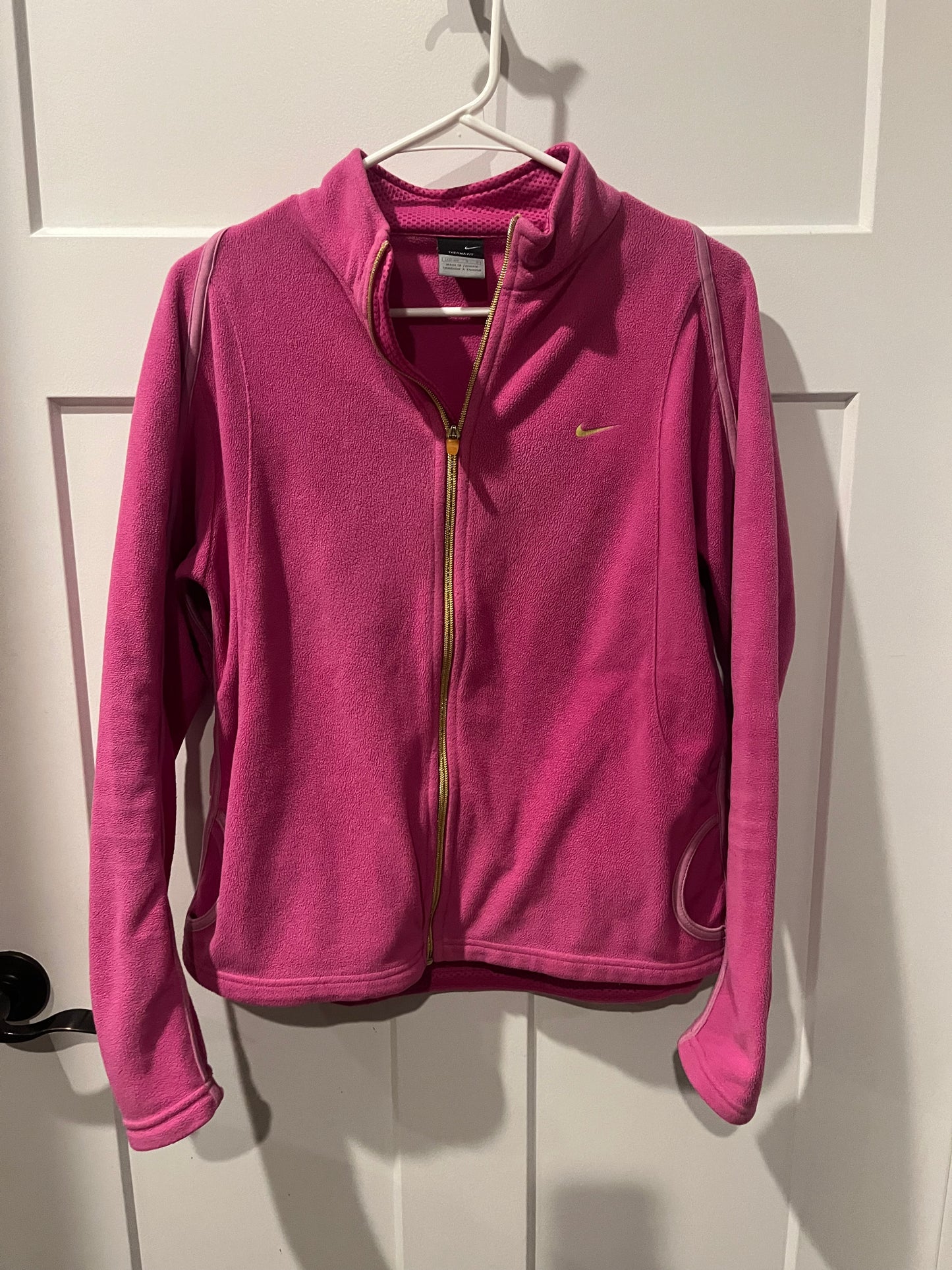Nike pink jacket /gold zipper - size Large