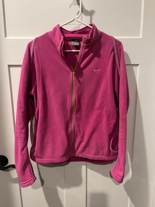 Nike pink jacket /gold zipper - size Large