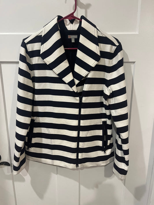 Talbots black & white stripe - size Medium
