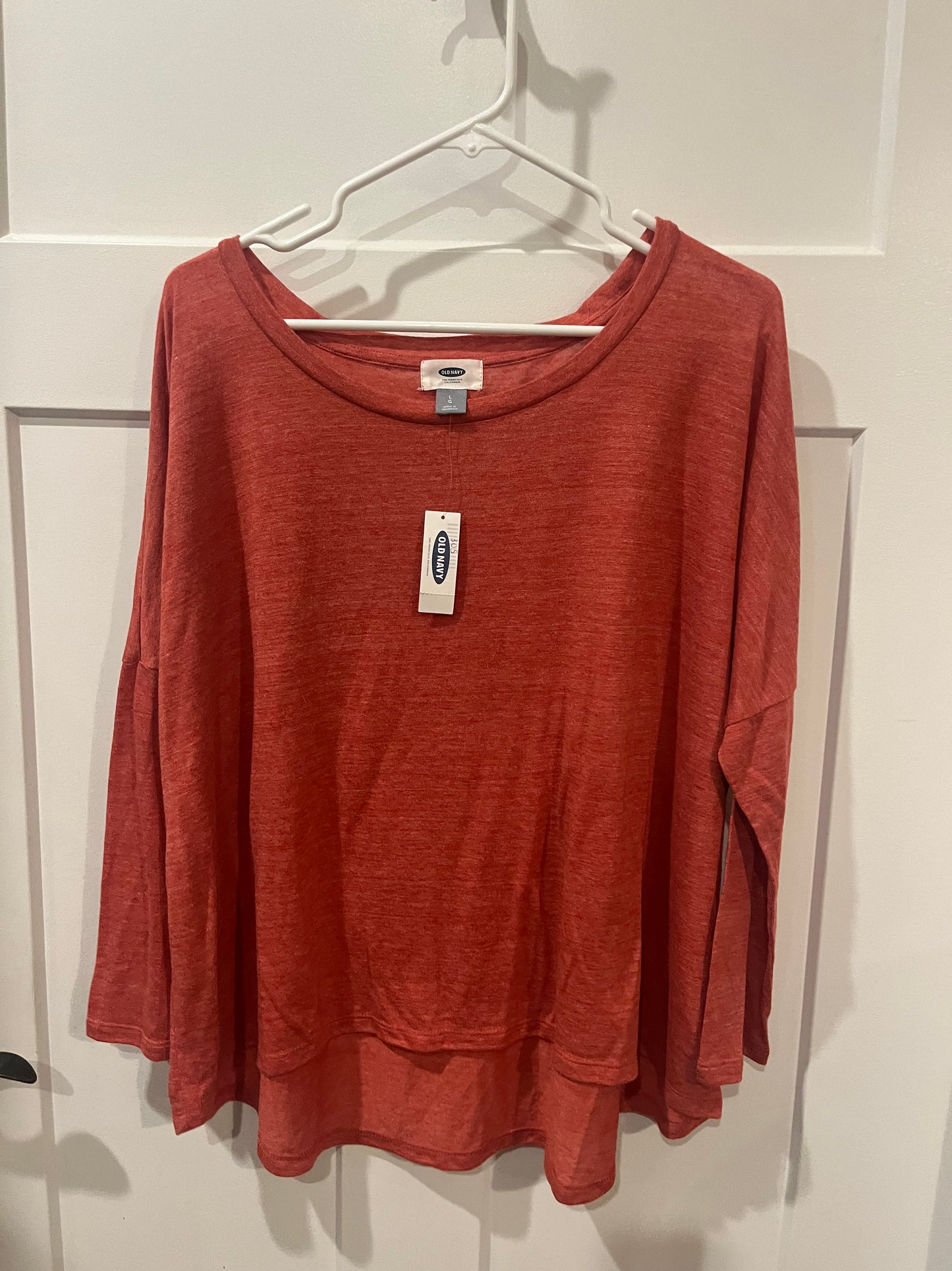 Old Navy NEW Red 3/4 sleeve - size Large