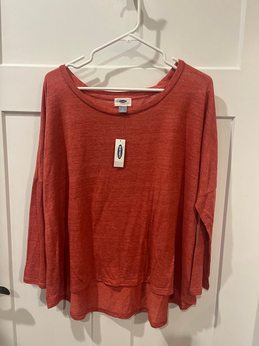 Old Navy NEW Red 3/4 sleeve - size Large